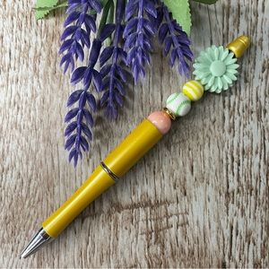 Writing Pen Flower Softball Beaded Silicone Gift Custom Handmade Office Supplies